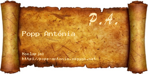 Popp Antónia névjegykártya